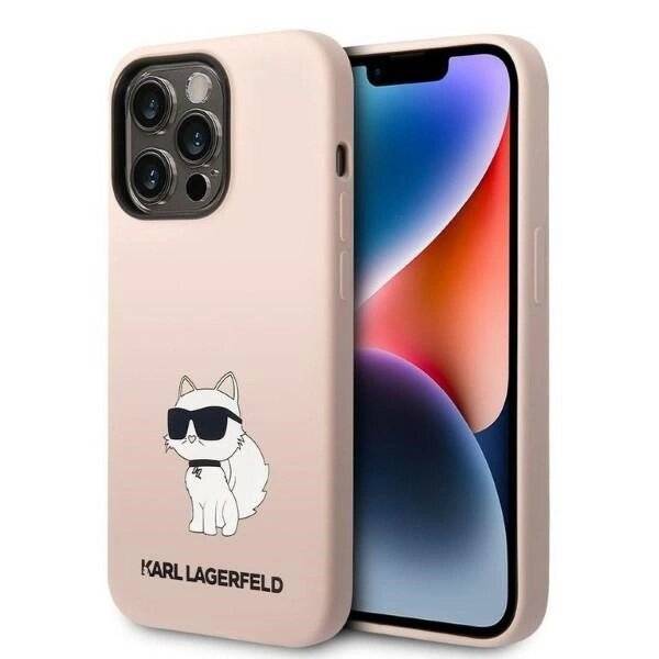 Karl Lagerfeld Choupette-Silikonhülle iPhone 14 Pro Max – Rosa