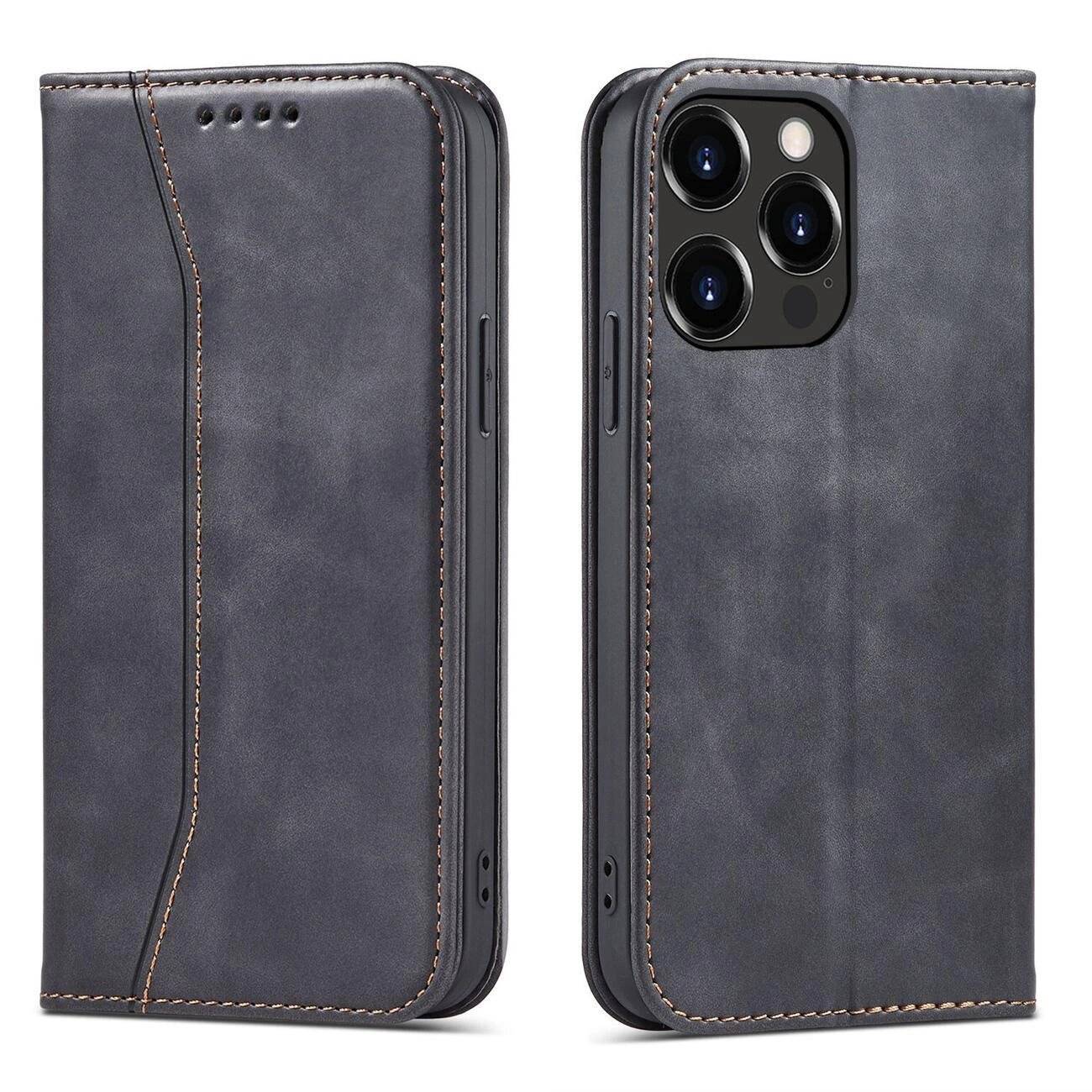 Magnet Fancy Case Hülle iPhone 14 Pro Max Flip Cover Wallet Ständer schwarz-0