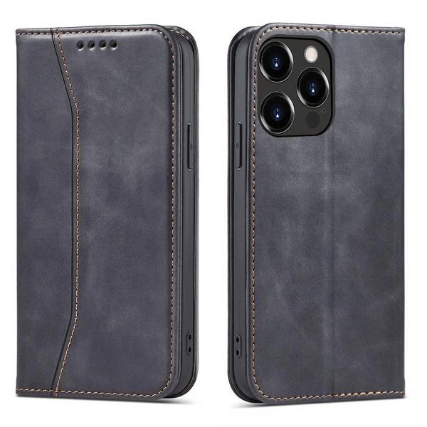 Magnet Fancy Case Hülle iPhone 14 Pro Max Flip Cover Wallet Ständer schwarz