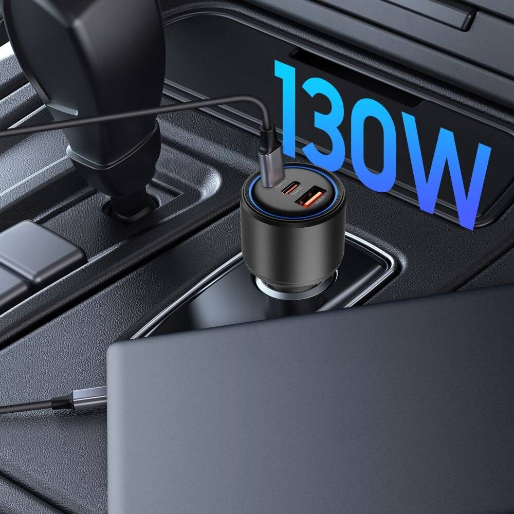 CC04 3-Port PD130W Autoladegerät - schwarz-1