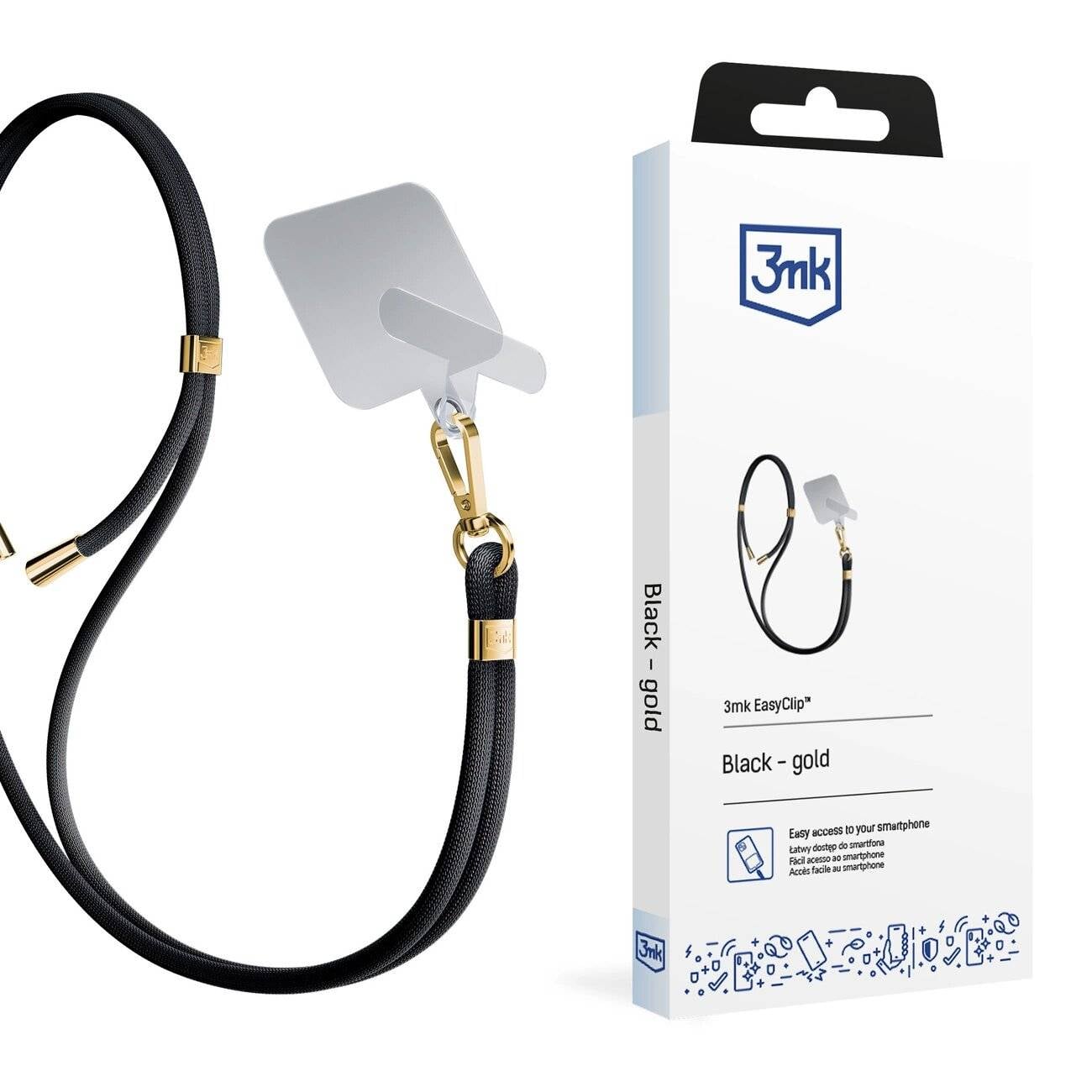3mk EasyClip Smartphone-Lanyard – Schwarz-0