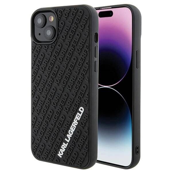 Karl Lagerfeld 3D Rubber Multi Logo Hülle iPhone 15 Plus – Schwarz-0