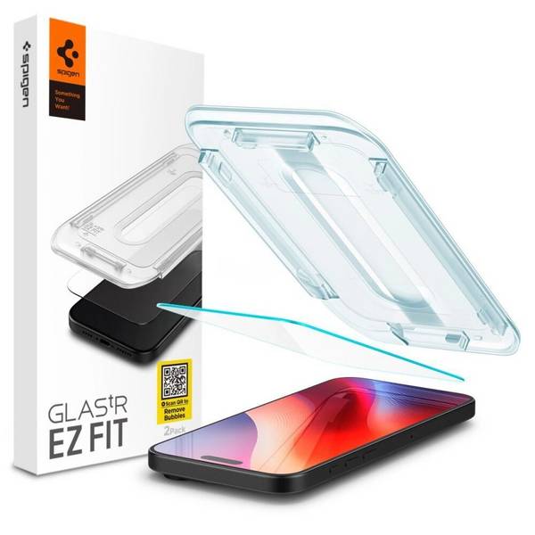 Spigen Glas.tR EZ Fit gehärtetes Glas iPhone 15/16