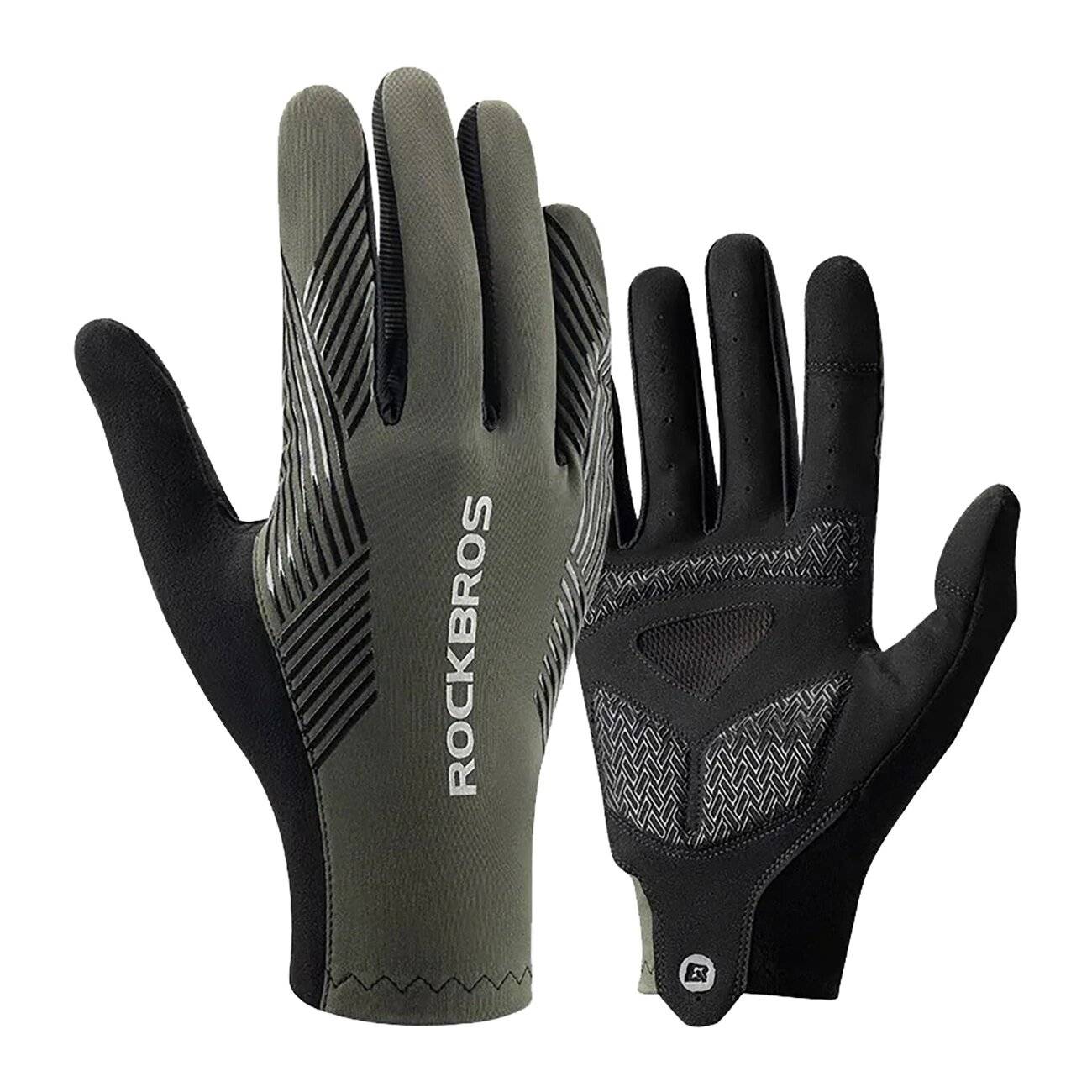 Rockbros 16110006003 stoßdämpfende Fahrradhandschuhe Größe L – Grün Schwarz-0