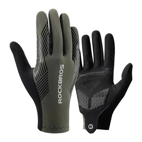 Rockbros 16110006003 stoßdämpfende Fahrradhandschuhe Größe L – Grün Schwarz