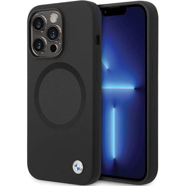 BMW BMHMP14LSILBK2 Hülle iPhone 14 Pro – schwarz Signature Liquid Silicone MagSafe-0