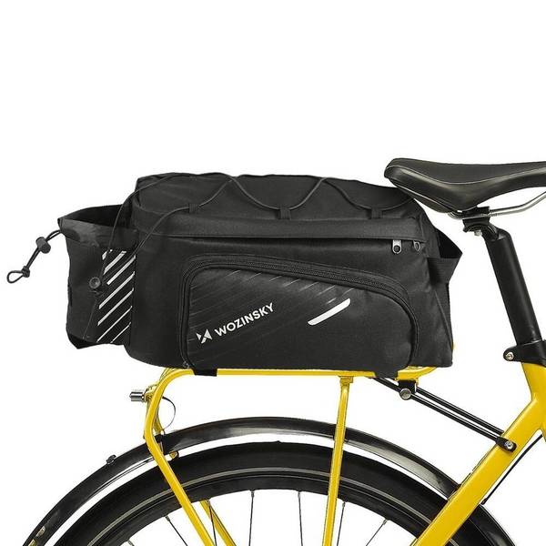 Wozinsky Fahrradträgertasche 9l Schultergurt Regenschutz schwarz WBB22BK