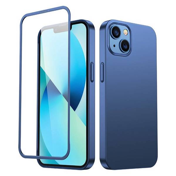Joyroom 360 Full Case Cover iPhone 13 Back and Front + Tempered Glass blau JR-BP927