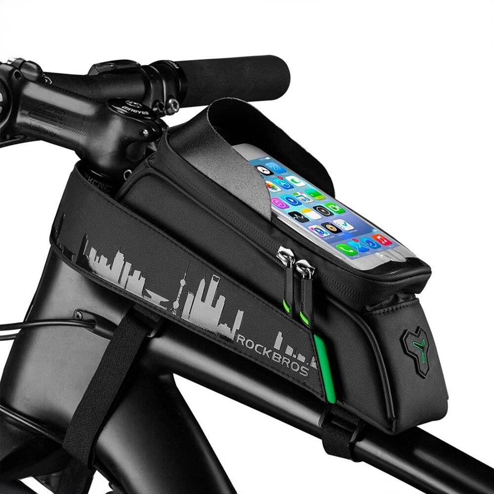 Rockbros 029-1BK Fahrradtasche Rahmen Telefonabdeckung – Schwarz-0