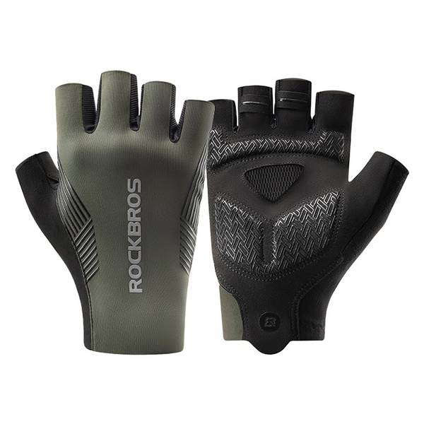Rockbros Fahrradhandschuhe Frühling/Sommer/Herbst, kurze Finger, Größe: L - Grün