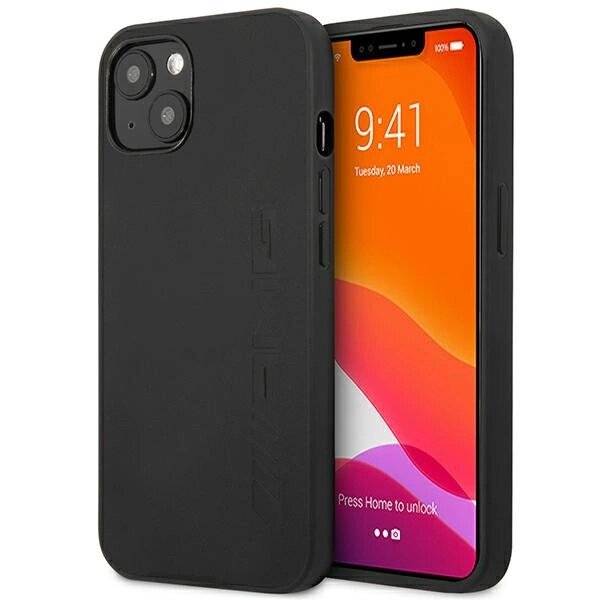 AMG AMHCP14SDOLBK iPhone 14 6.1″schwarz / schwarz Hardcase Leder Hot Stamped-0