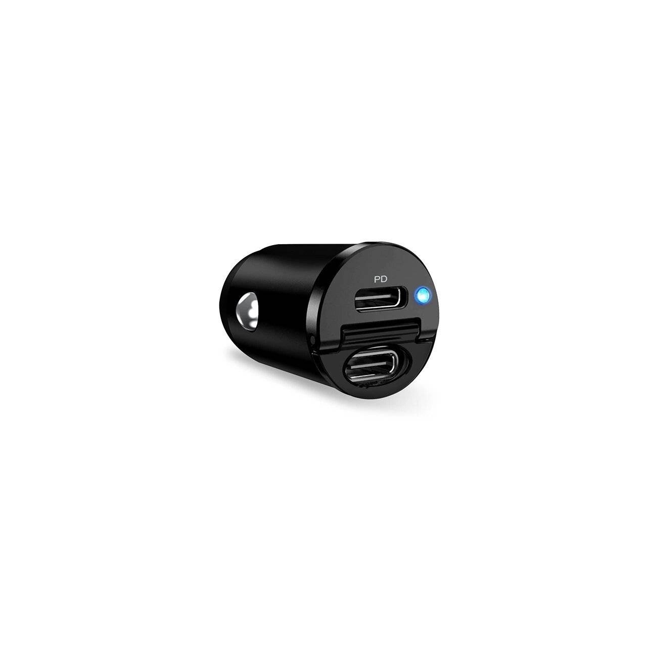 Puro Mini 30W Power Delivery 2 x USB-C Autoladegerät – Schwarz-0