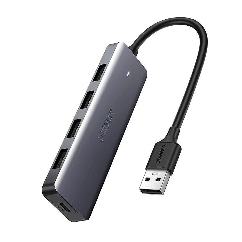 Ugreen USB HUB - 4x 3.2 Gen 1 Micro Stromanschluss grau CM219 50985-0
