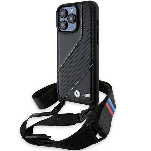 BMW M Edition Carbon Stripe & Strap Hülle iPhone 15 Pro Max – Schwarz-0