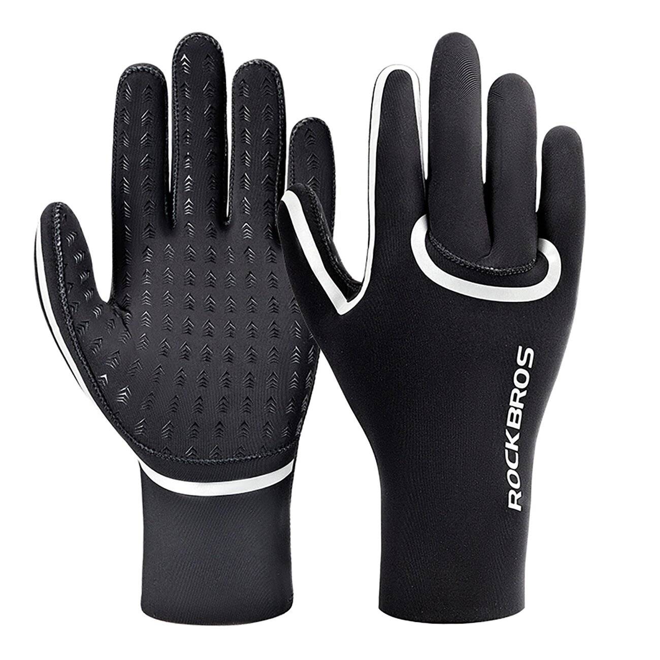 Rockbros komplett wasserdichte Fahrradhandschuhe, Größe: S/M - Schwarz-0