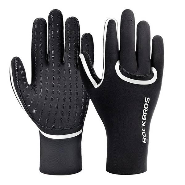 Rockbros komplett wasserdichte Fahrradhandschuhe, Größe: S/M - Schwarz