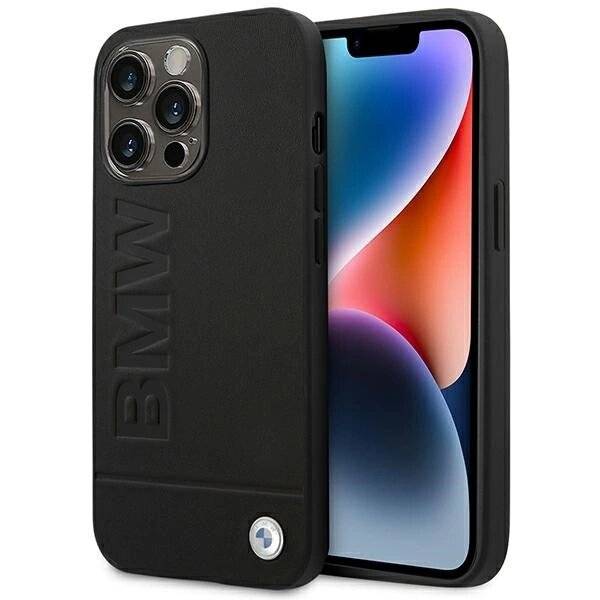 Hülle BMW BMHCP14XSLLBK iPhone 14 Pro Max 6,7″schwarz / schwarz Lederstempel