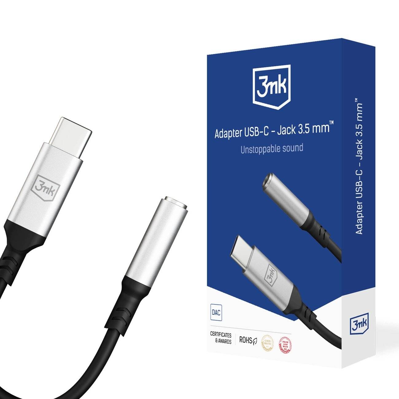 3mk USB-C-Adapter – 3,5-mm-Miniklinke Silber-0