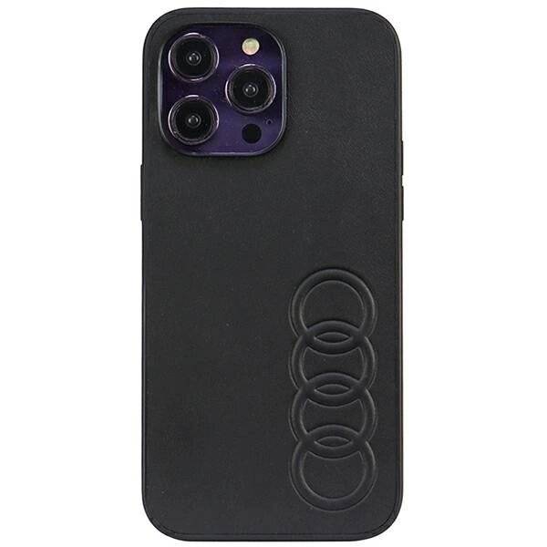 Audi Kunstleder iPhone 14 Pro Max 6,7″ schwarz/schwarz Hardcase AU-TPUPPCIP14PM-TT/D1-BK-0