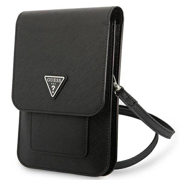 Guess Handtasche GUWBSATMBK schwarz / schwarzes Saffiano-Dreieck