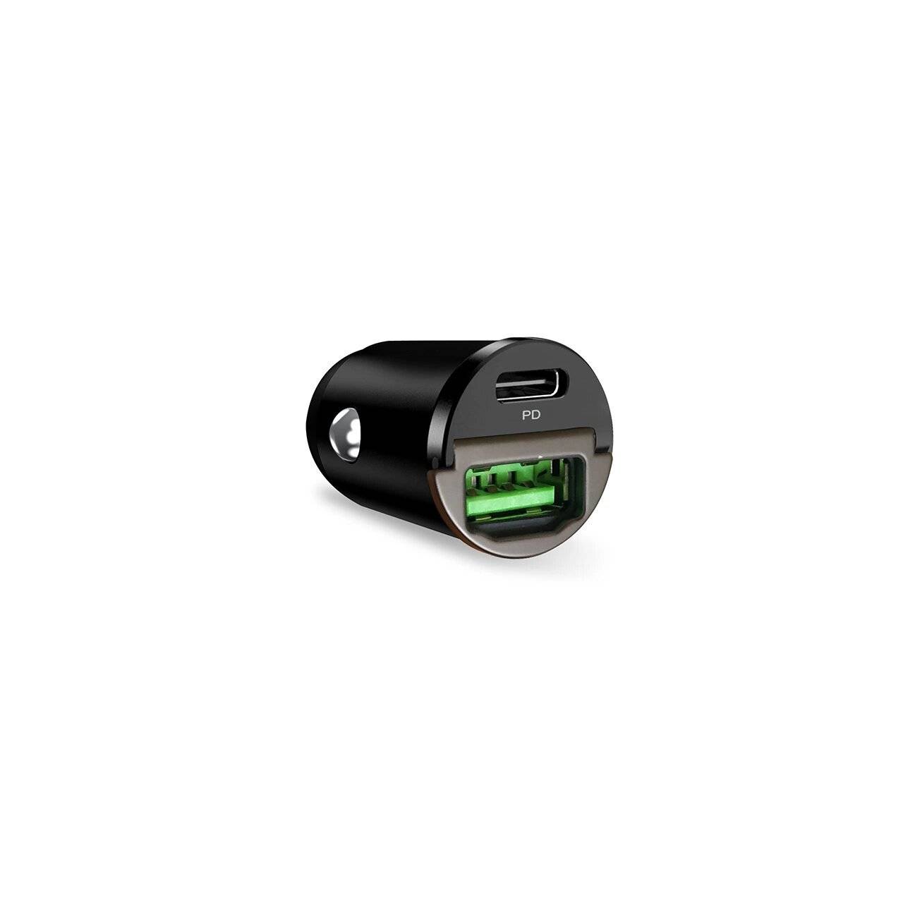 Puro Mini 30W Power Delivery USB-C USB-A Autoladegerät – Schwarz-0