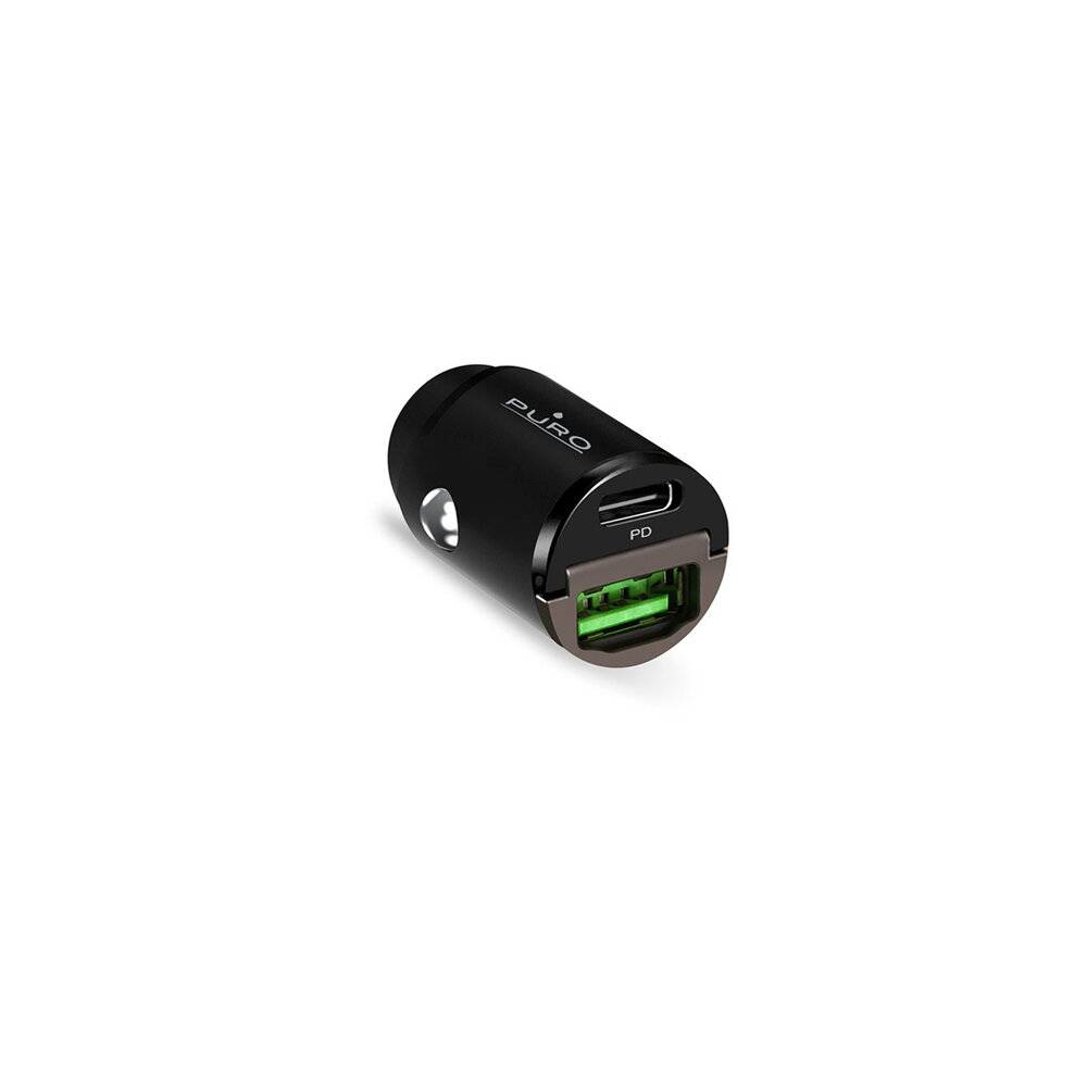 Puro Mini 30W Power Delivery USB-C USB-A Autoladegerät – Schwarz-1
