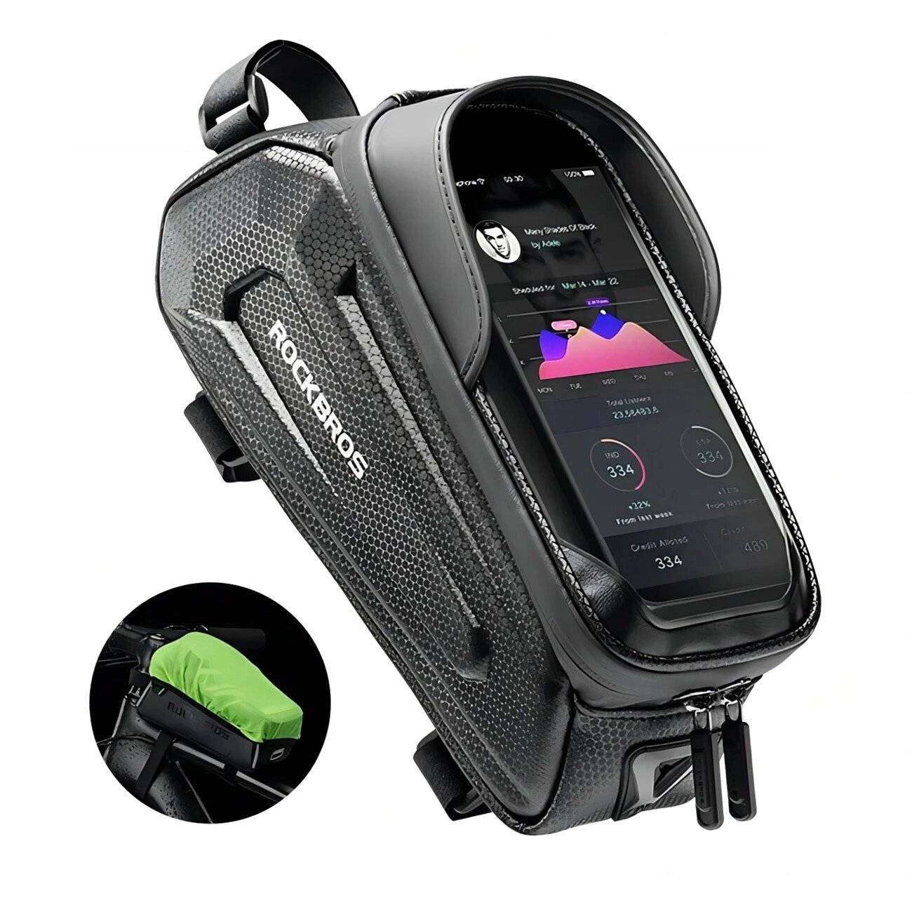 Rockbros B68 Fahrradtasche gepanzerten Rahmen Handytasche Abdeckung 1,7 l – Schwarz-0