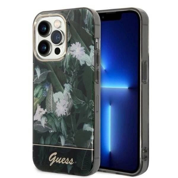 Guess Jungle Collection Hülle iPhone 14 Pro Max – grün