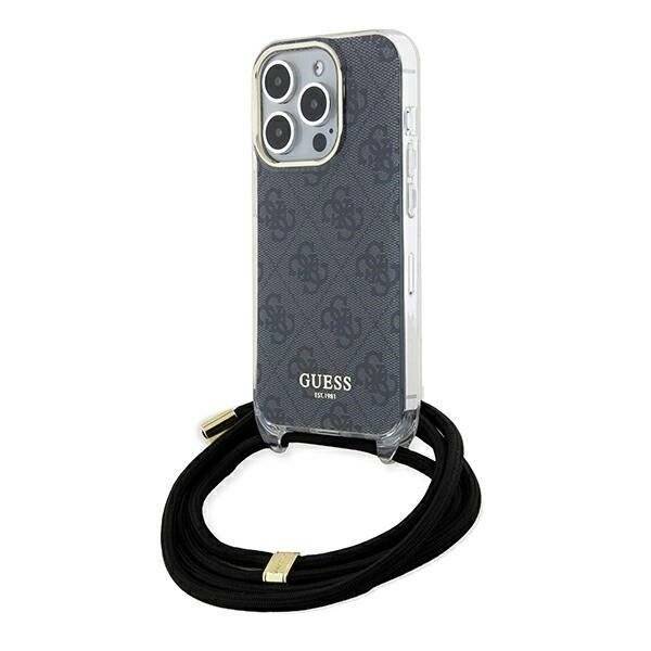 Guess Crossbody Cord 4G Print Hülle iPhone 15 Pro – Schwarz-0