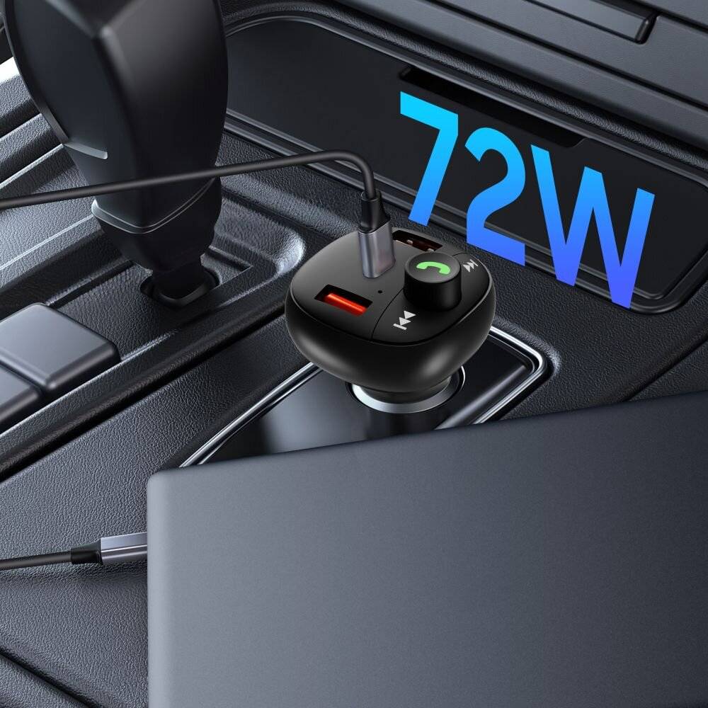 Tech-Protect CC06 3-Port PD72W Autoladegerät Sender - Schwarz-1