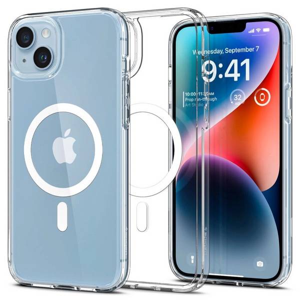 Spigen Ultra Hybrid Mag-Hülle MagSafe iPhone 14 – transparent weiß
