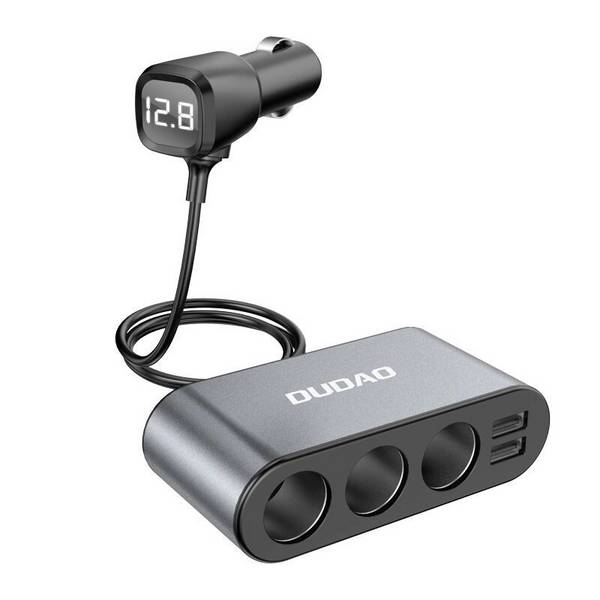 Dudao Autoladegerät 2x USB / 3x Zigarettenanzünder-Splitter schwarz R1Pro