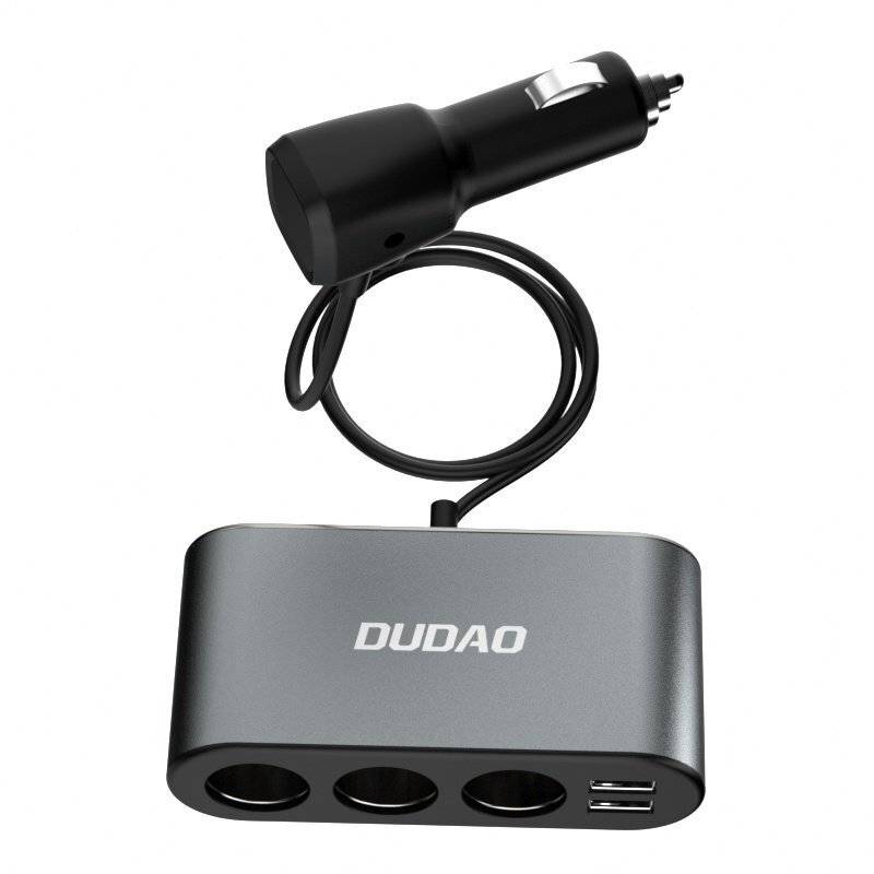 Dudao Autoladegerät 2x USB / 3x Zigarettenanzünder-Splitter schwarz R1Pro-2