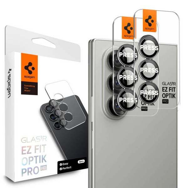 Spigen Optik Pro HD Glas.TR EZ Fit 2er-Pack Kameraschutz Samsung Galaxy Z Fold 7 - Schwarz