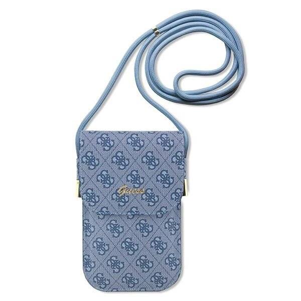 Guess GUOWBP4SNSB Handtasche – blaues 4G Metal Script Logo