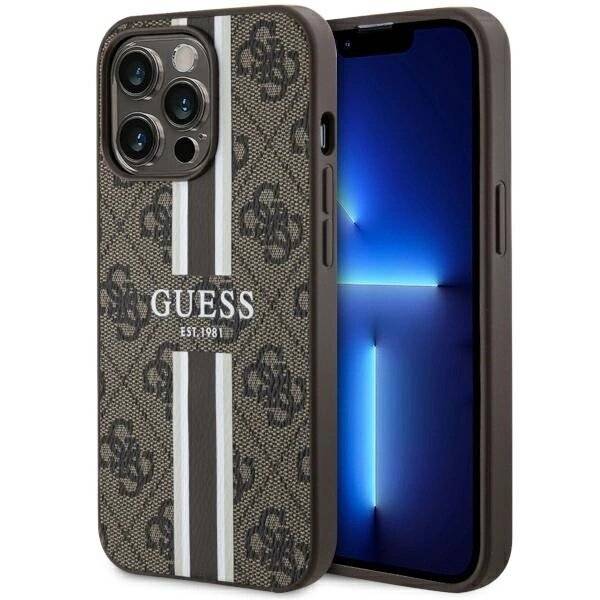 Guess GUHMP13LP4RPSW iPhone 13 Pro / 6,1″ braun/braunes Hardcase 4G bedruckte Streifen MagSafe