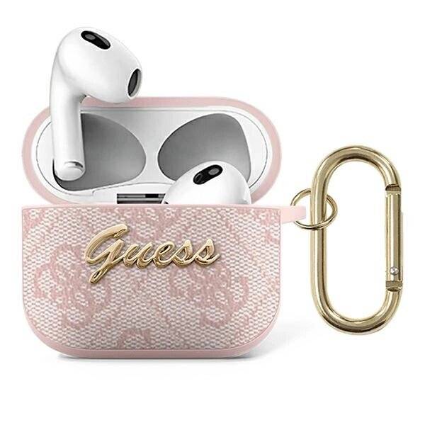 Guess GUA34GSMP AirPods 3 Abdeckung rosa/rosa 4G Script Metal Collection