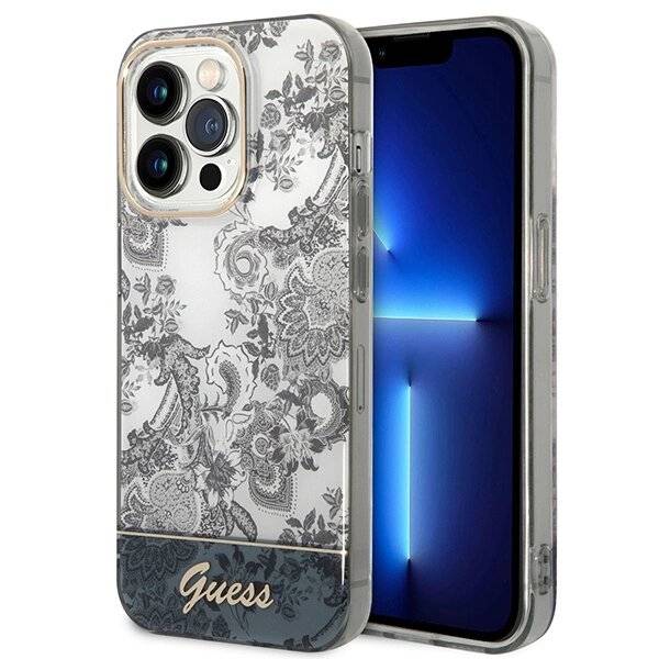 Guess GUHCP14LHGPLHG iPhone 14 Pro 6.1″ Grau/Grau Hardcase Porcelain Collection