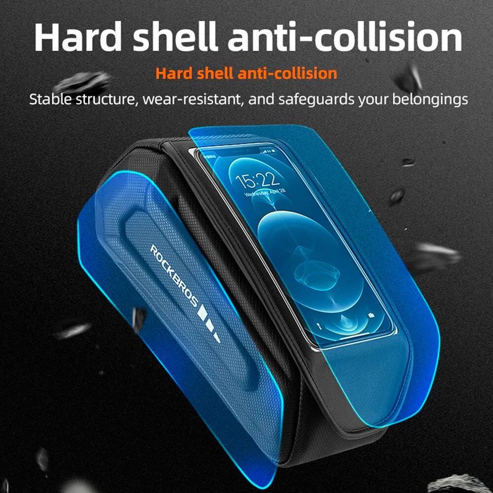 Rockbros 30120064001 wasserdichte Rahmen-Fahrradtasche Telefonabdeckung – Schwarz-1