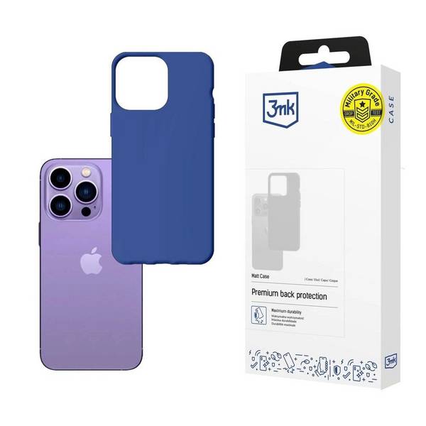 Hülle iPhone 14 Pro 3mk Matt Case Serie - blau