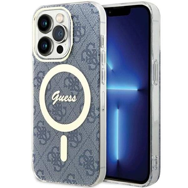 Guess IML 4G MagSafe Hülle iPhone 15 Pro – blau