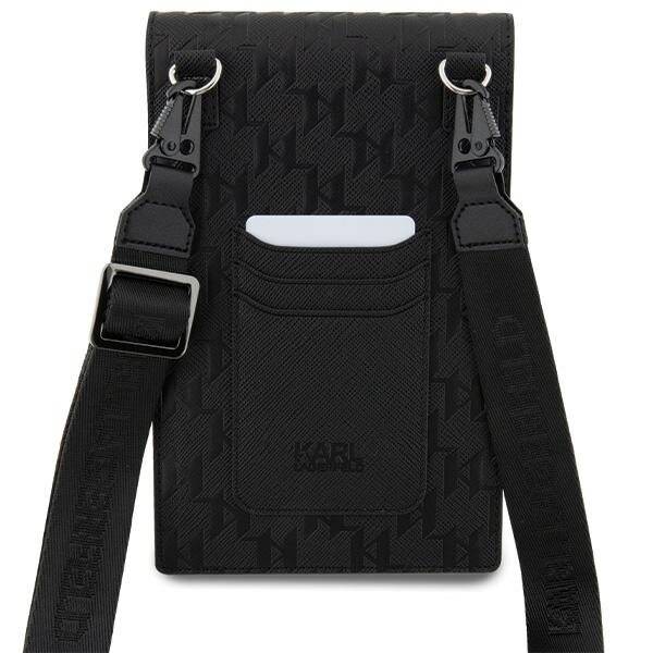 Karl Lagerfeld Case KLWBSAKHPCK Handtasche – Schwarzes Saffiano-Monogramm Choupette-1