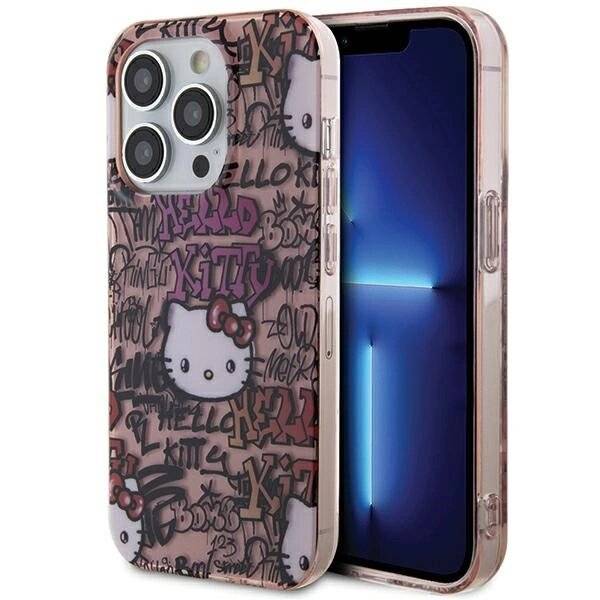 Hello Kitty IML Tags Graffiti-Hülle iPhone 15 Pro Max – Rosa-0