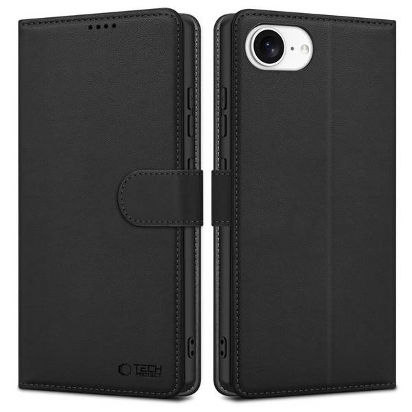 Tech-Protect Wallet Case iPhone 16e - Mattschwarz