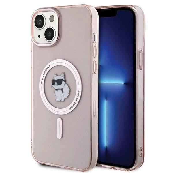 Karl Lagerfeld IML Choupette MagSafe Hülle iPhone 15 Plus – Rosa-0