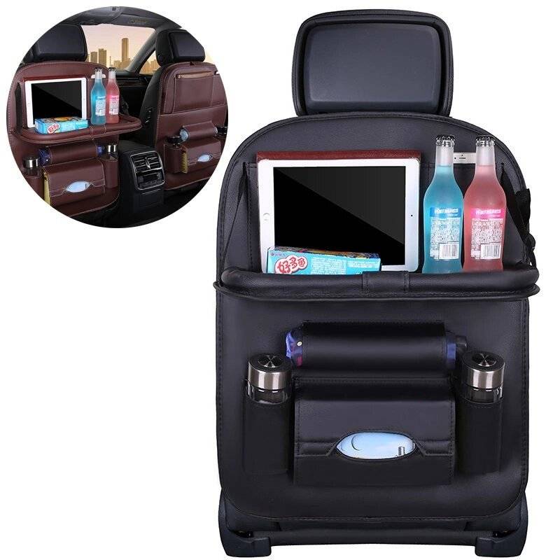 Autositz Organizer Sitzschoner Sitzbezug Ablage Mini Autotisch schwarz-0