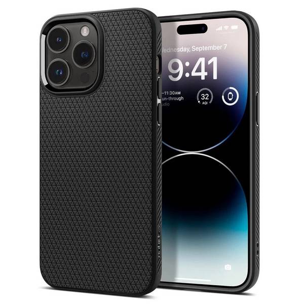 Spigen Liquid Air Hülle iPhone 14 Pro – Mattschwarz