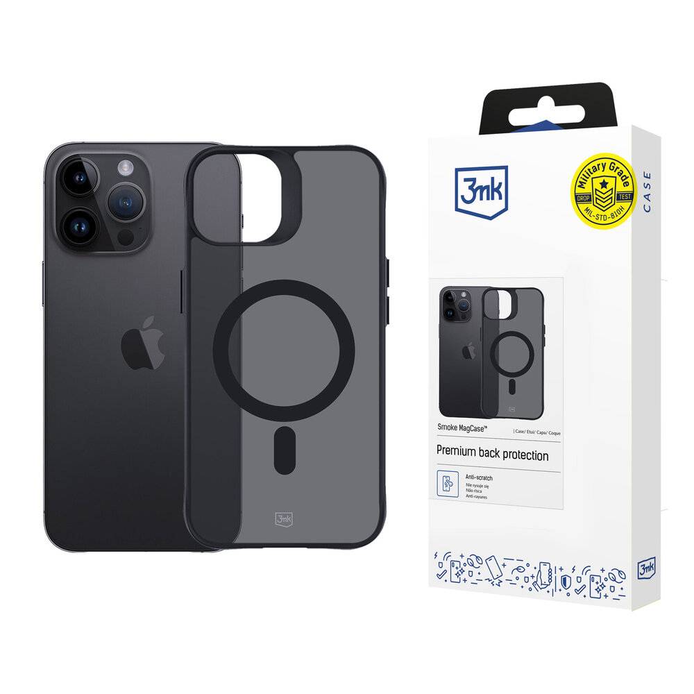 3mk Smoke MagCase Hülle MagSafe iPhone 14 Pro – durchscheinend-1