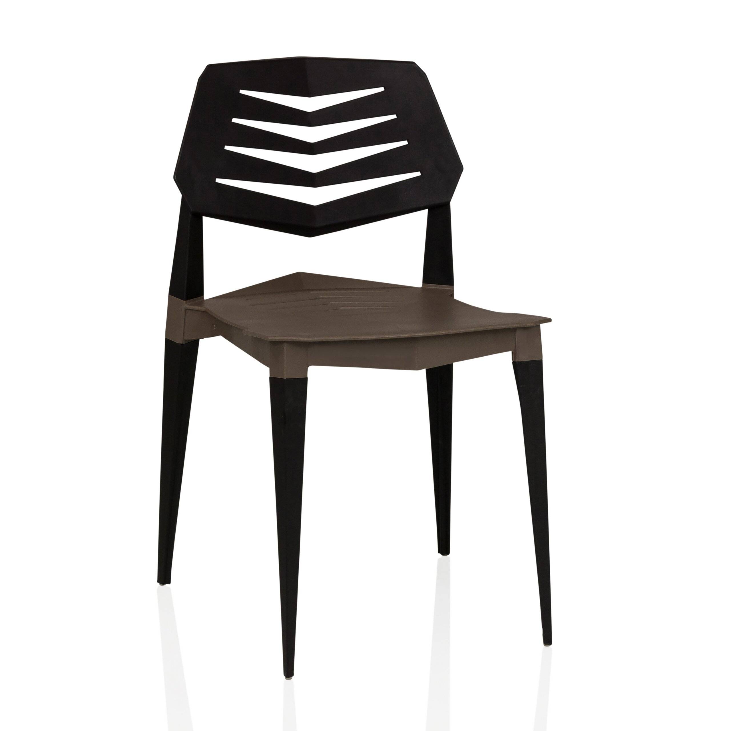 Gartenstuhl Esszimmerstuhl Flecharo Kunststoff braun/schwarz hjh LIVING-0