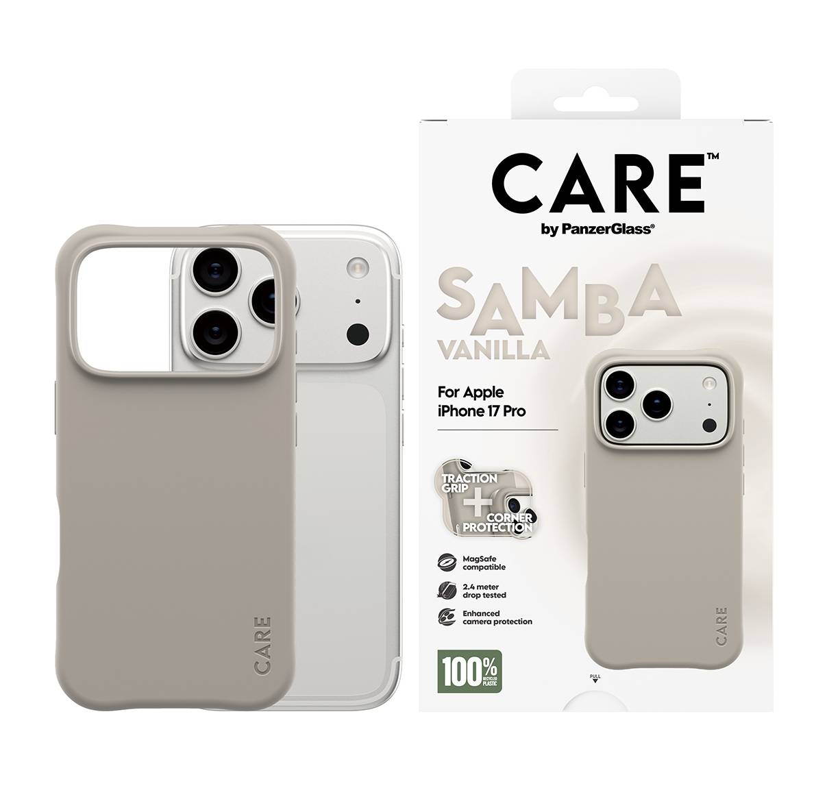 PANZERGLASS - CARE by Fashionable Case Samba Vanilla Beige w. MagSafe iPhone 17-1